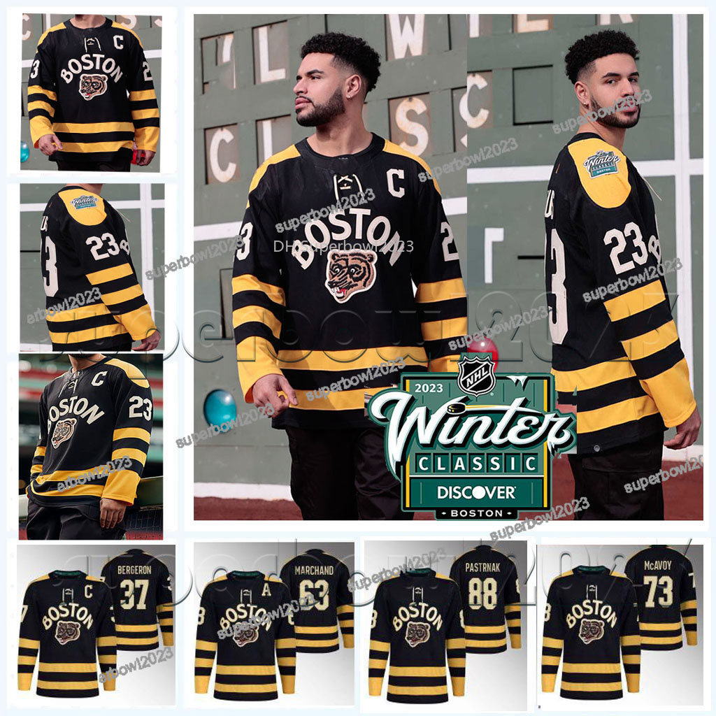 

Boston 37 Patrice Bergeron Bruins Jersey 2023 Winter Classic 88 David Pastrnak Brad Marchand Taylor Hall Charlie Coyle McAvoy Craig Smith Nick Foligno Mike Reilly