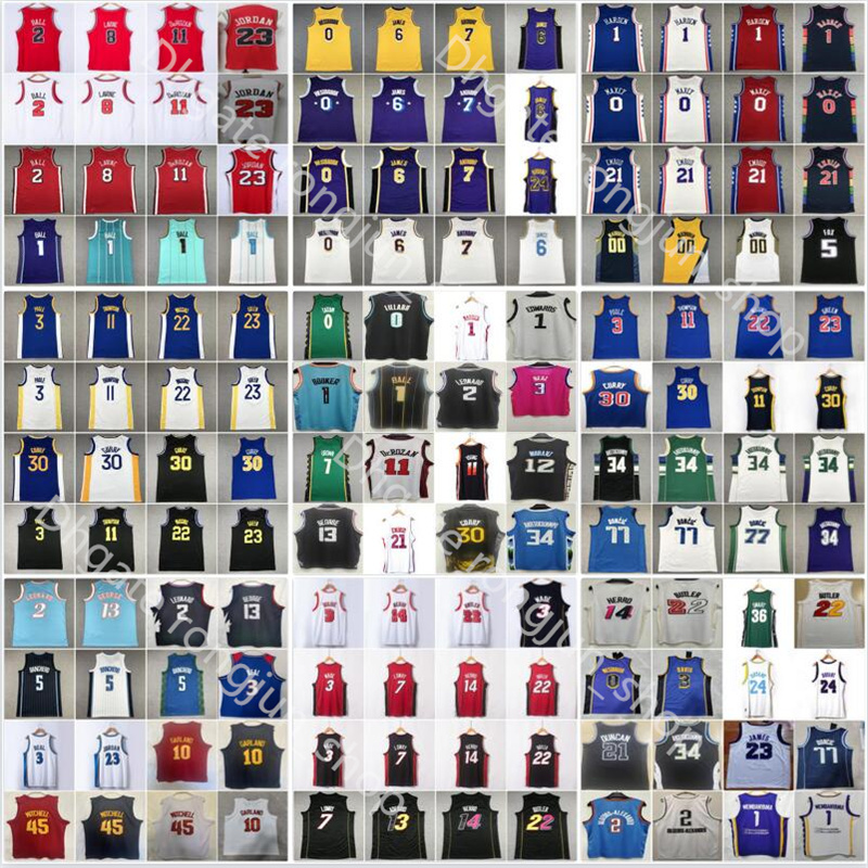 

2023 Mens New Basketball Luka James Doncic Antetokounmpo Ja Morant Tatum Brown Booker Stephen Curry Demar DeRozan Leonard George Lillard Jersey, Choose number on picture