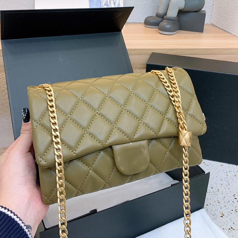 

CC Bags Luxury Brand Shoulder Bags 22K Womens Timeless Accordion Flap Cross Body Bag Vinatge CF Purse With Gold Crush Ball Gold Metal Chain, Box