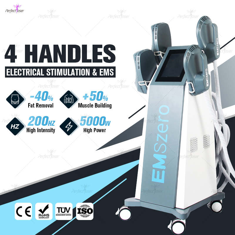 

2023 Professional 13 Tesla 4 Handle EMS Machine Body Shaping Emslim RF Muscle Slimming Hip Trainer Beauty Salon Client