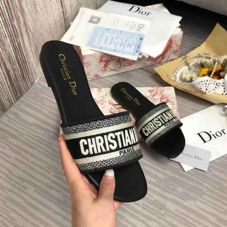 

DIOR DWAY Slipper Slide Sandal Designer Slides Luxury Slippers, Dis37