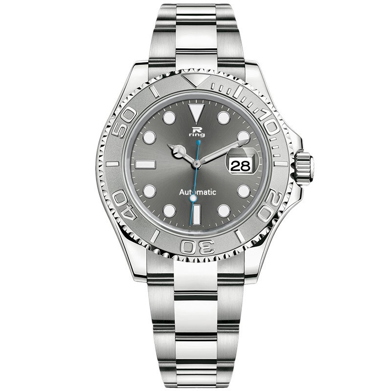 Montre de plongée automatique pour hommes en acier en acier inoxydable équipe de conception en céramique anneau extérieur convexe profondeur étan