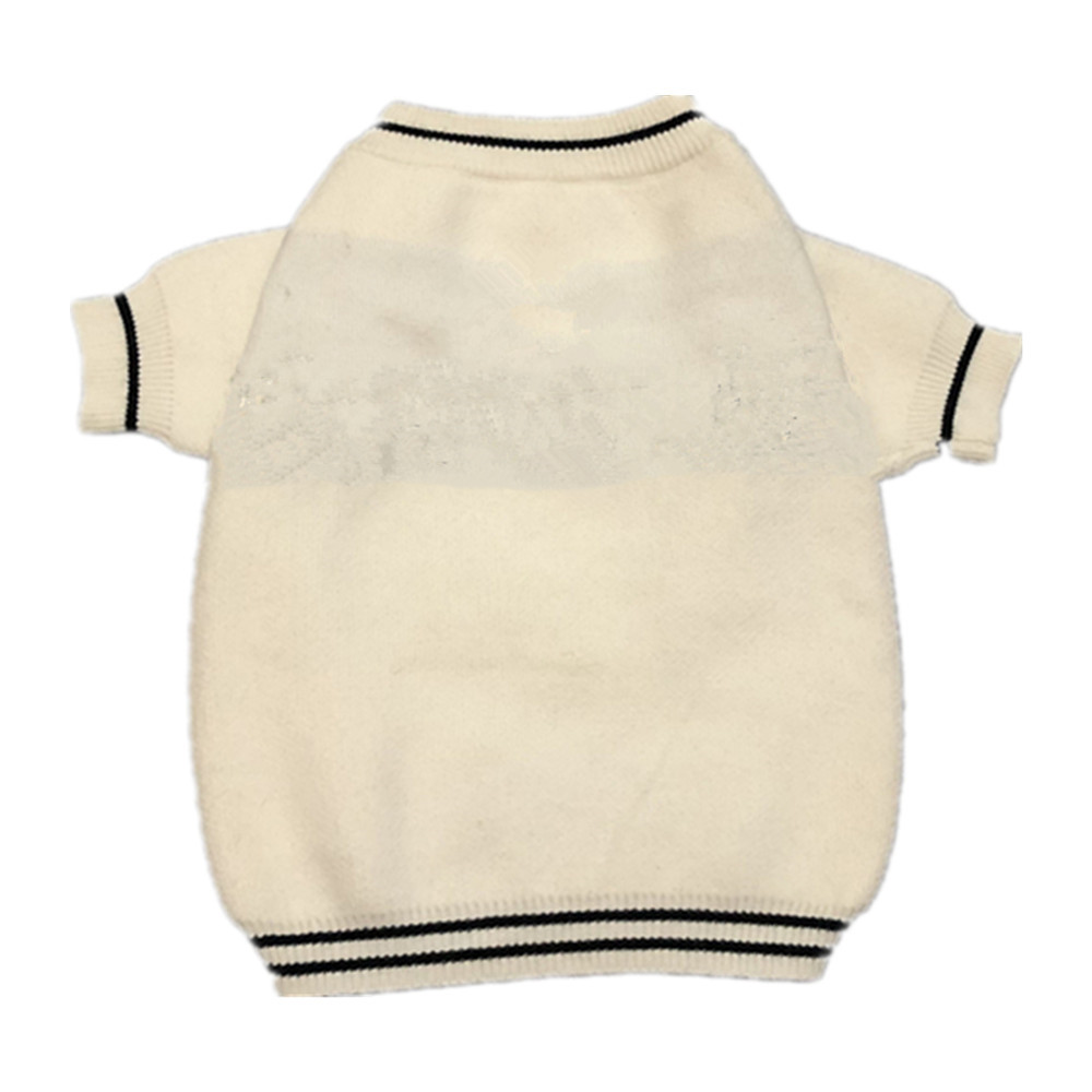 

2023 Good supply Dog Apparel pet winter sweaters dogs new fashion coat supplies Pets knitted cute letter soft T shirt, White