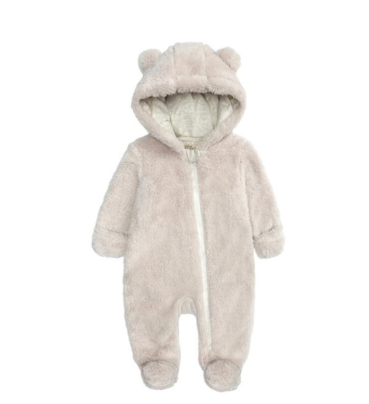

Autumn Winter Infant Romper For new born Baby costume Boys Jumpsuit Kids Clothing Overall Girls Romper Cotton hooded Clothes, #1