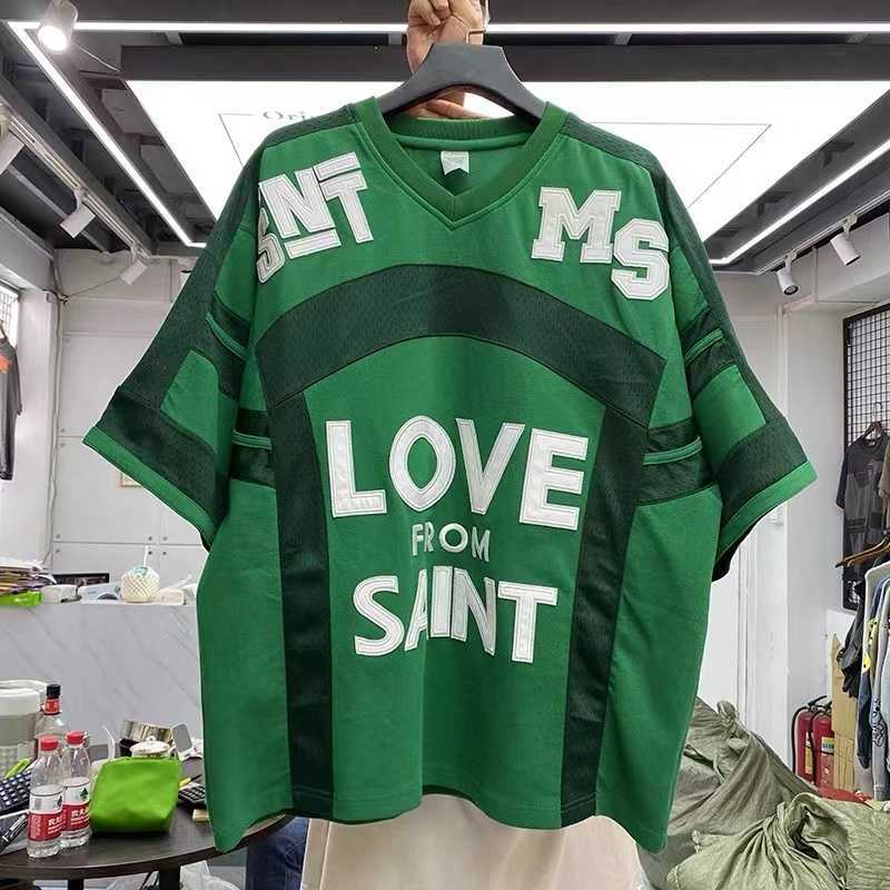 

Men's T-Shirts Loose hockey jersey two-ply fabric embroidered mesh half-sleeve t-shirt T221130, Apricot color