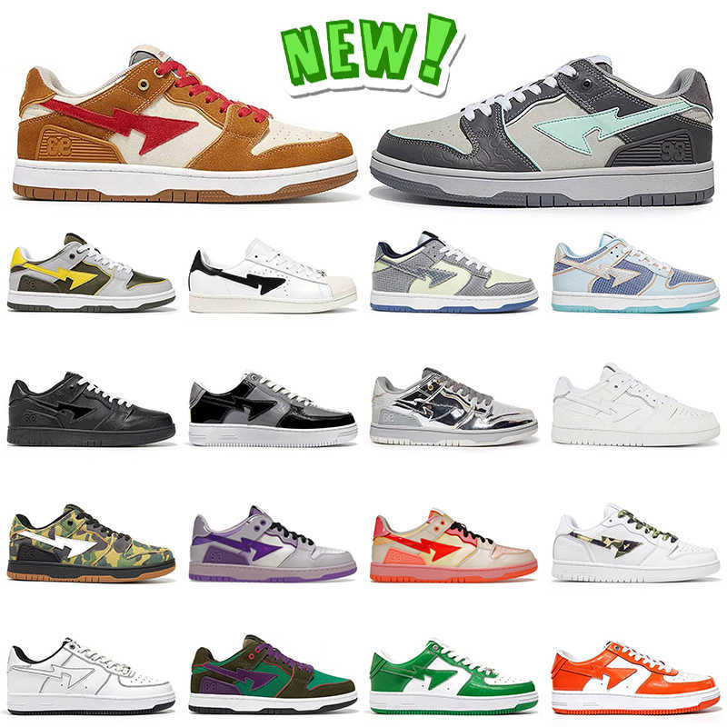

Casual Shoes Designer Baped Women Sneakers Platform Trainers Red Grey Hajime Sorayama Orange Green Purple Jogging 36-45 2022 Bapestas Sk8, A25 white