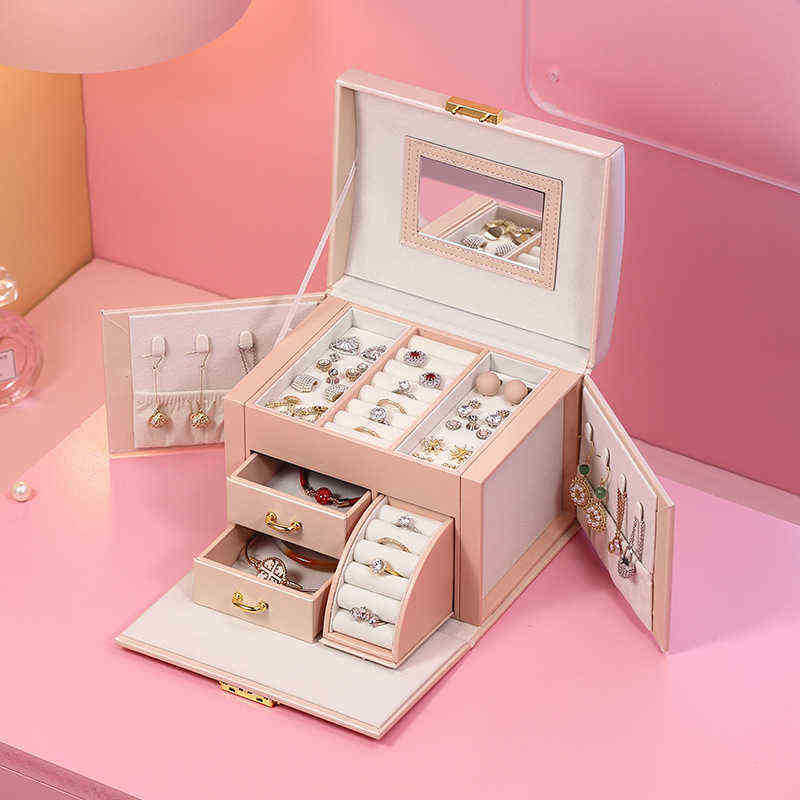 

Jewelry Boxes 2021 New Storage Box Large Capacity Portable Lock With M J220823