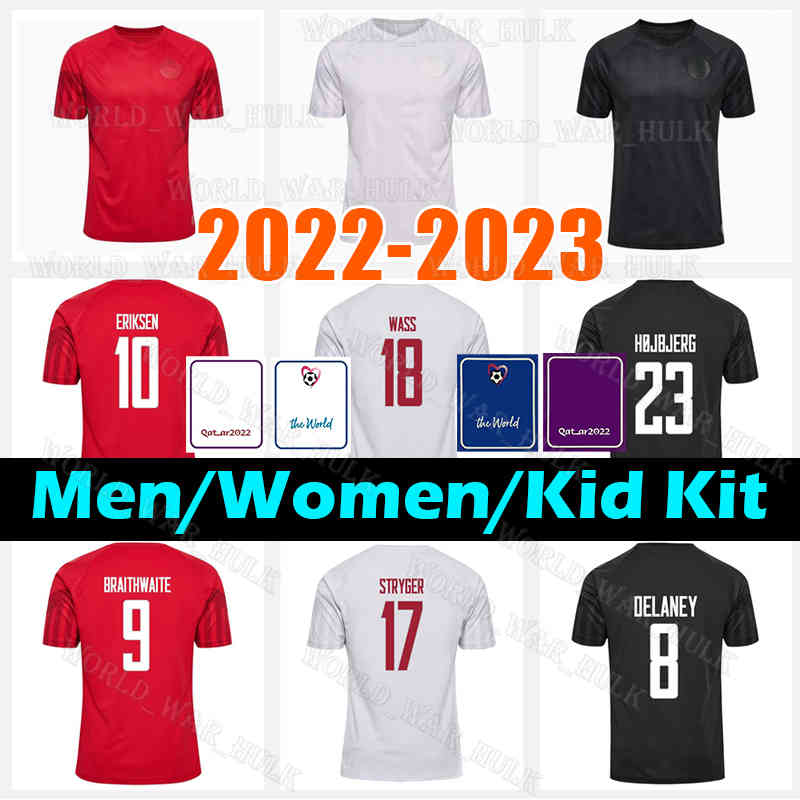 

Denmark 2022 10 ERIKSEN Soccer Jerseys football Shirt Tops Thai Quality Customized Jersey 9 Braithwaite 4 KJAER 6 CHRISTENSEN 7 Skov 10 ERIKSEN 12 DOLBERG 20 YURARY, Men 2022 jersey(dan mai)+patch