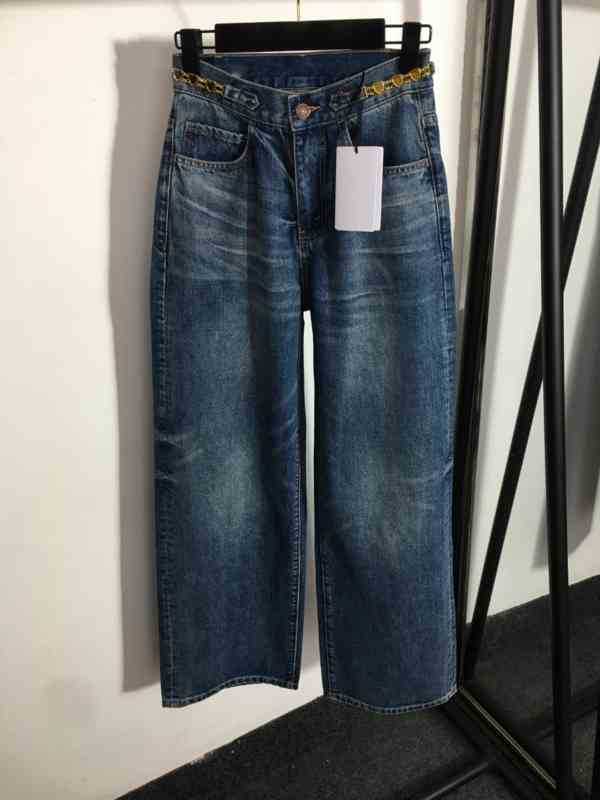 

Designer Womens Jeans Fashion Street Brand Ce..ne High Waist Wide Leg Loose Jeans Solid Color Pants Retro Style Sexy Luxury Women Clothing
