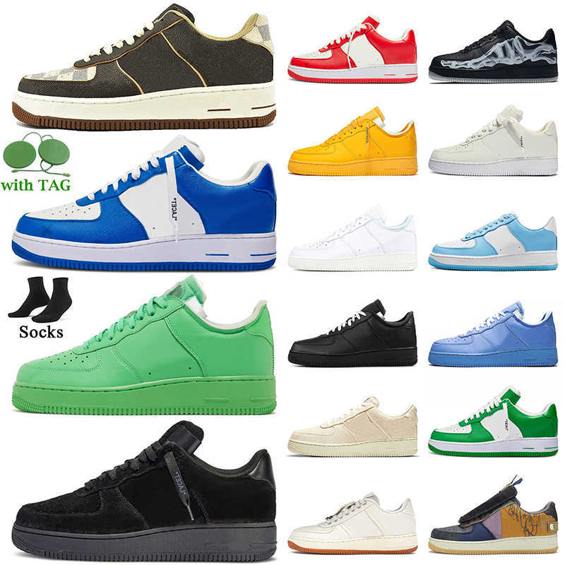 

Casual Shoes Trainers Sneakers Outdoor Walking White Printing Brown Team Royal Light Green Spark Black Airforces 1 Designer For Women Mens, B17 offfwhite black