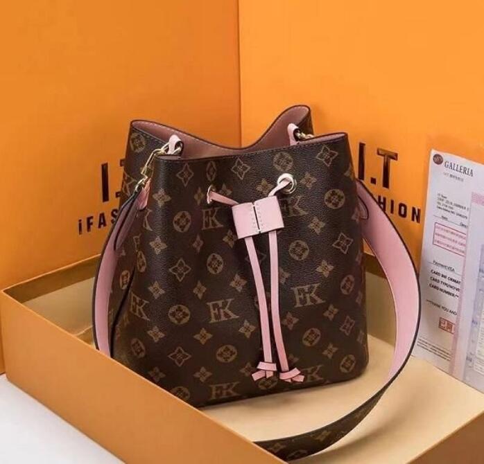 

M44020 Neonoe drawstring bucket bag luxury design women bag classic shoulder bags clutch handbag crossbody package, Black