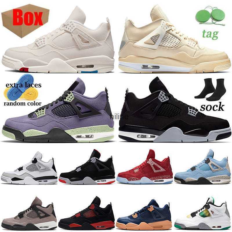 

With Jumpman 4 4s Mens Women Basketball Shoes Black Canvas Canyon Zen Master Purple Sail White Oreo University Blue Off Trainers, Separate shoes