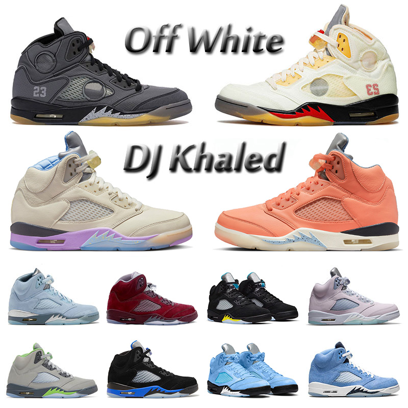 

New DJ Khaled x We The Bests Basketball Shoes Jumpman 5 5s V Burgundy Mens Gators Camo Prfc Hare Green Bean Fire Red Low PSGs Sneakers Trainers Big Size 13, 40-47 hare