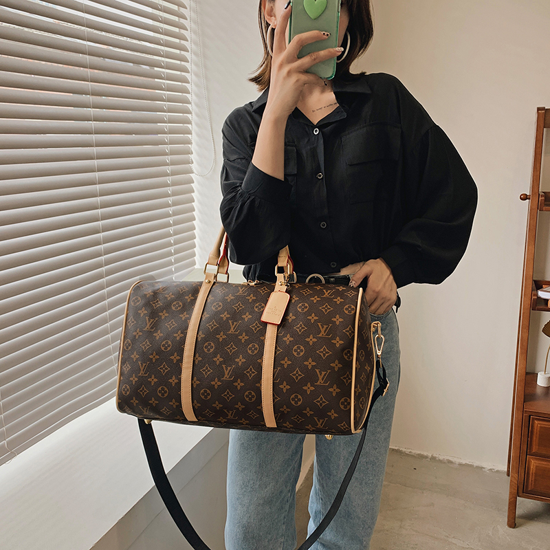 

55CM Leather designer Louis Vuitton louiseity LV Duffel Bags men Suitcases luggage Sport Outdoor Packs shoulder Travel bags messenger gucci Duffel Bags, A+