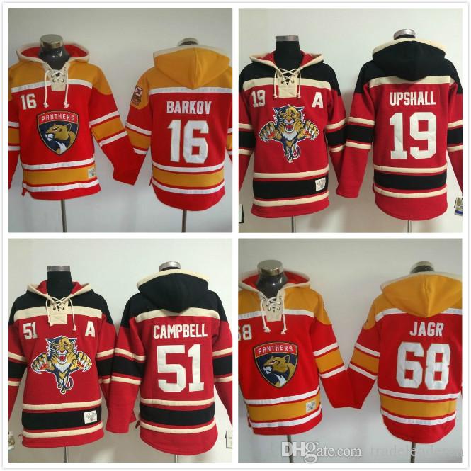

Florida Panthers hoodies 16 Aleksander Barkov UPSHALL#19 CAMPBELL#51 68 Jaromir Jagr Ice Hockey Hoody Sweatshirts red, 51 red