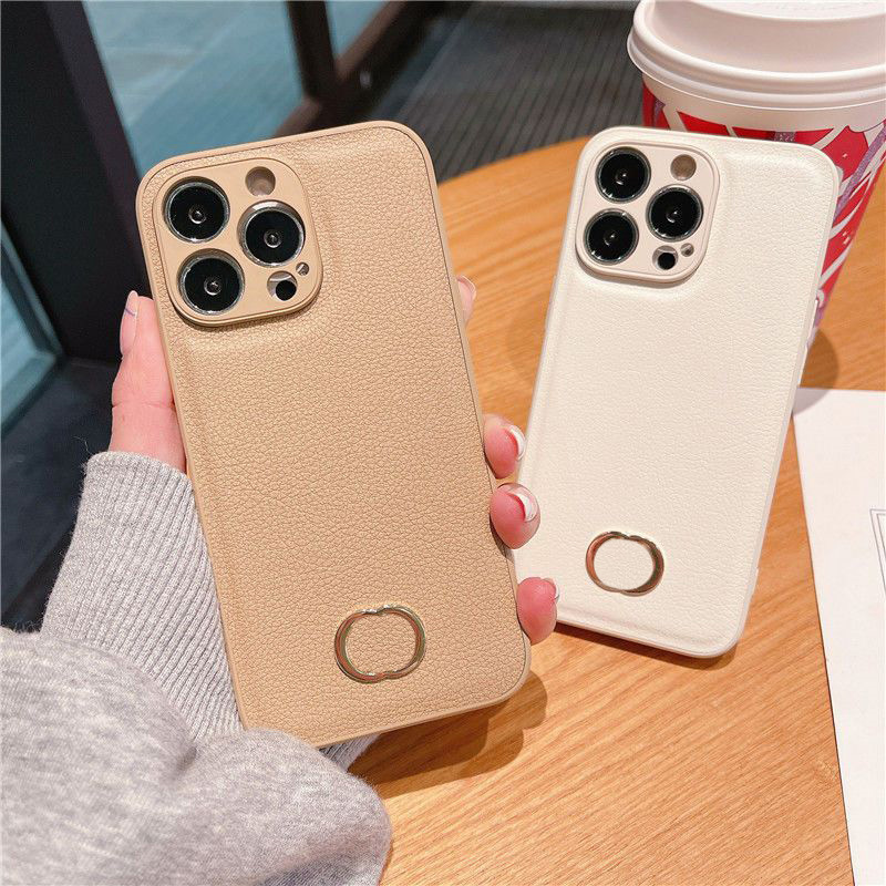 

For Iphone 13 Phone Case Designer Brand Phones Cover Classic Letter Cases Solid Leather Phonecase For Iphone 7P X Xs 11Promax 13Promax, White