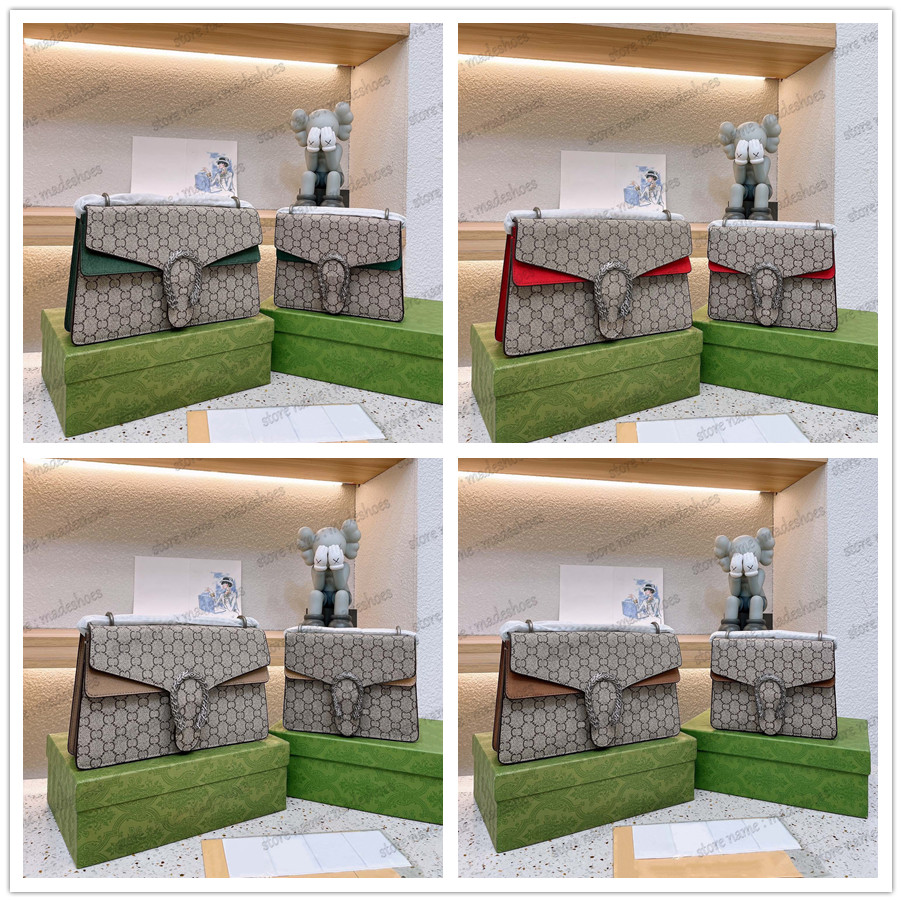 

Italy Greek God Super Mini Dionysuss Luxury Chain Strap Shoulder Bag 400249 Beige Blue 22SS Designer Tiger head Closure Snake Clasp CrossBody Floral Vintage Flap