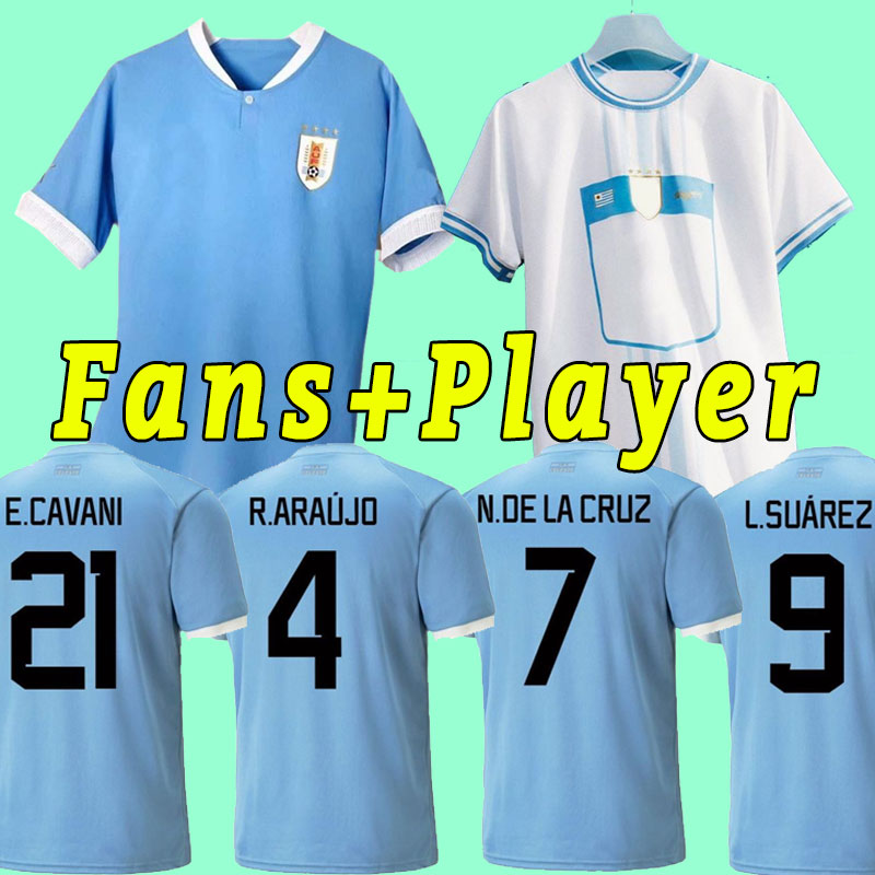 

Player Fans version 2022 2023 Uruguay Soccer Jerseys national team E.CAVANI D.NUNEZ F.VALVERDE G.DE ARRASCAETA R.ARAUJO G.VARELA L.SUAREZ football full set kids, Away