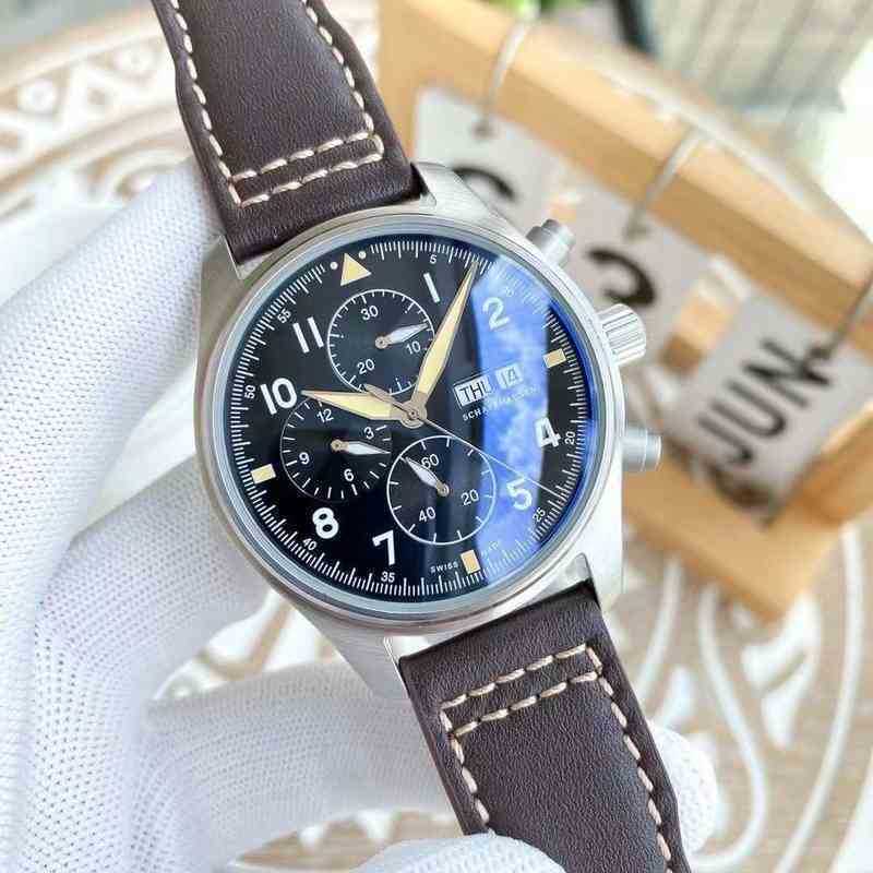 

Mechanical 6-pin Large Pilot Business Complex 76rg Function Leisure Timing Luminous Watch Dial Men's Automatic 1 Xkvd