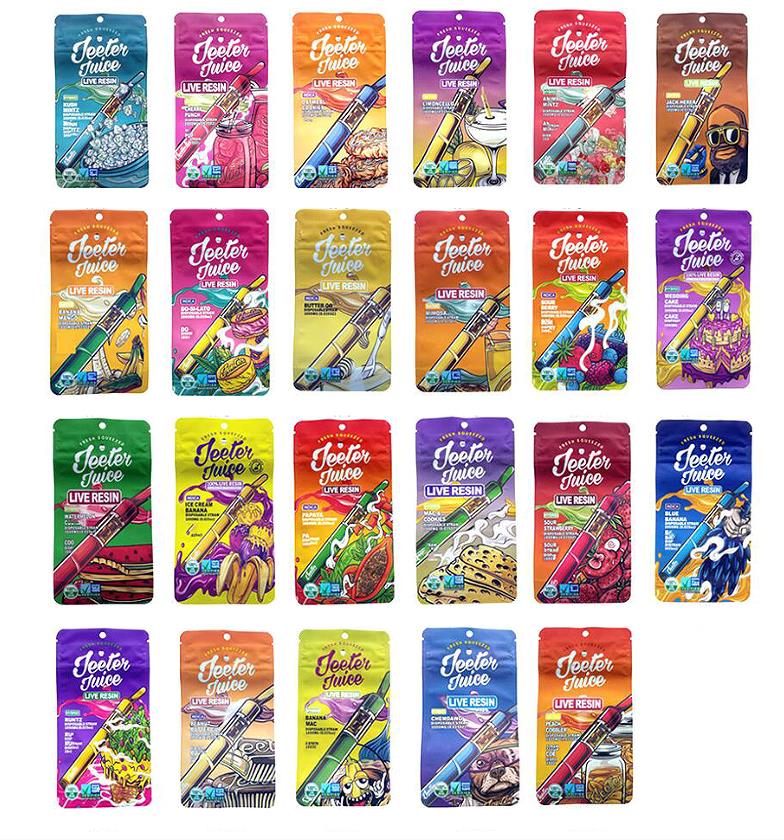 

jeeter juice Edible Package Mylar Bags Edibles Packaging Bag Zipper Lock Color Printed Poly Resealable Myla Packages