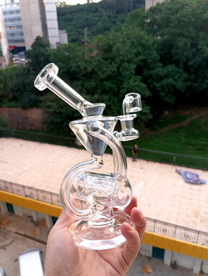 

Clear Glass Bong Hookahs Oil Dab Rig Shisha Water Recycler Pipes for Smoking,Portable water pipe set glass vase