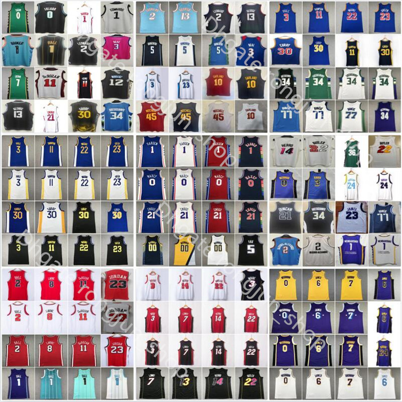 

2023 Mens Basketball Doncic Antetokounmpo Morant Tatum Brown Booker Ball Curry Thompson Young DeRozan Leonard George Lillard Williamson Stitched Jersey, Choose number on picture