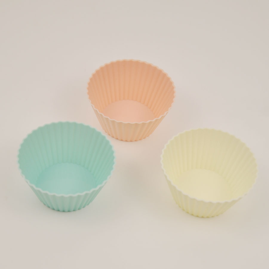 

Macaron Color Round Set Cake Moulds Baking Egg Tart Steamed Eggs Mold Silicone Muffin Cake Cup Kitchen tools