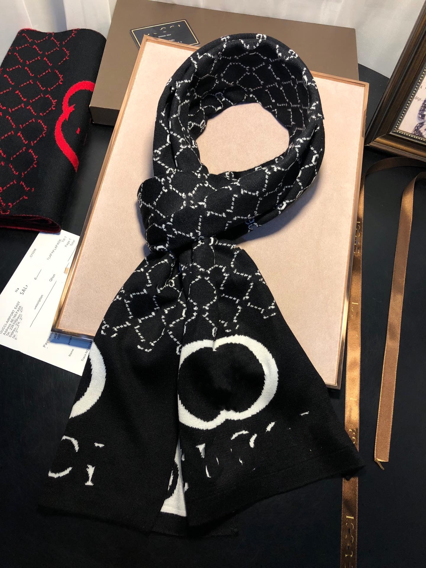 

2022 New Brand 100% Cashmere Designer Scarf Women's Men's Letter G Wear Fashion Knitted scarf Winter Christmas Gift With Original Box Tags
