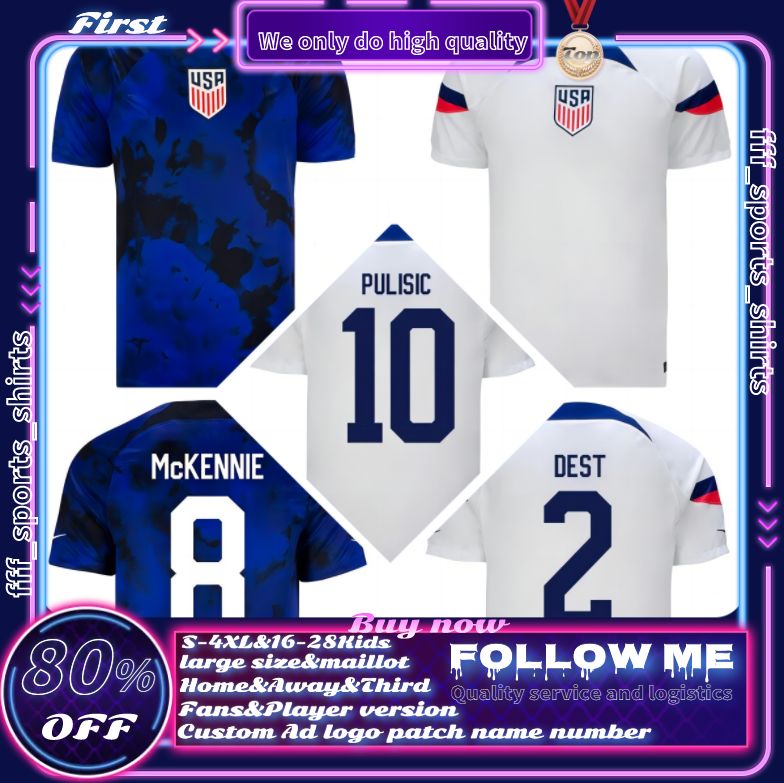 

22 23 USA soccer jerseys America football shirt MCKENNIE PULISIC 2022 world cup United States S/4XL AARONSON MUSAH LLETGET maillot men women kids suit US Jersey kit, 2022 away player