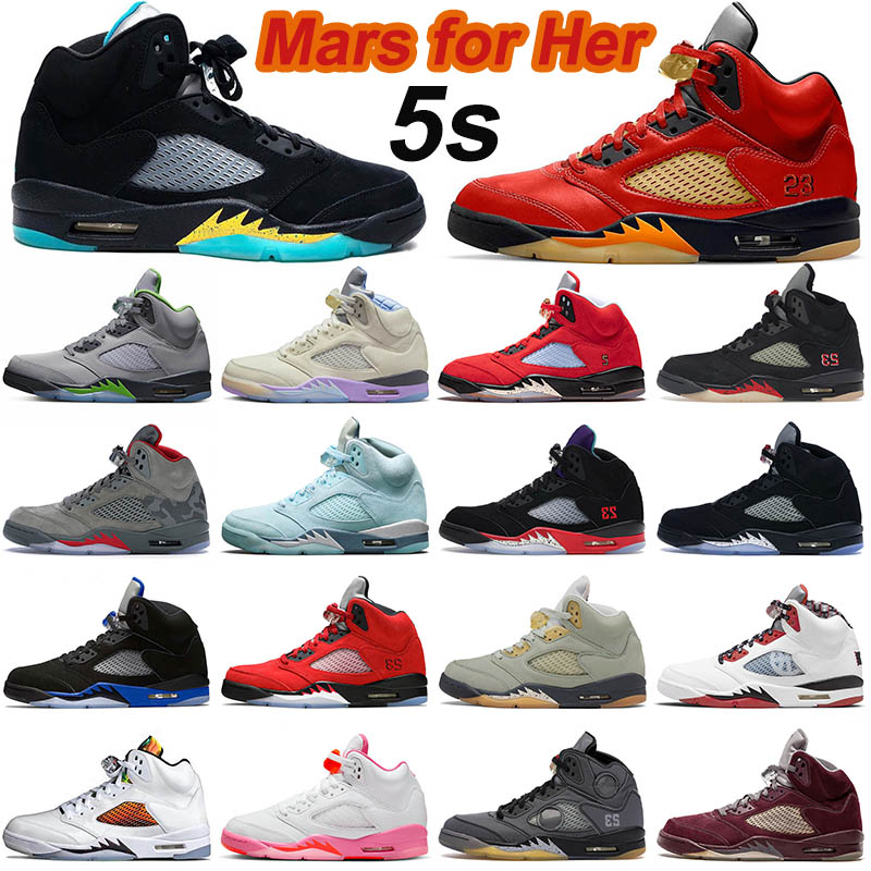 

2023 JUMPMAN 5 Mens Basketball Shoes Aqua UNC 5s Expression Mars for Her Offs Concord White DJ Khaled x We The Bests Raging Bull Trainers Jade Horizon PSGs Sail Sneakers, C12 40-47 aqua