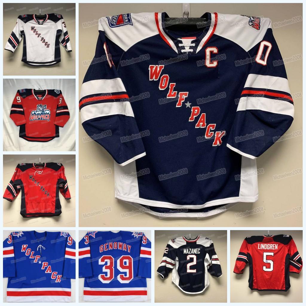 

Custom Hartford Wolf Pack Hockey Jersey AHL Tanner Fritz Justin Richards Zach Giuttari Anthony Bitetto Keith Kinkaid Tarmo Reunanen Zac Jone, Women