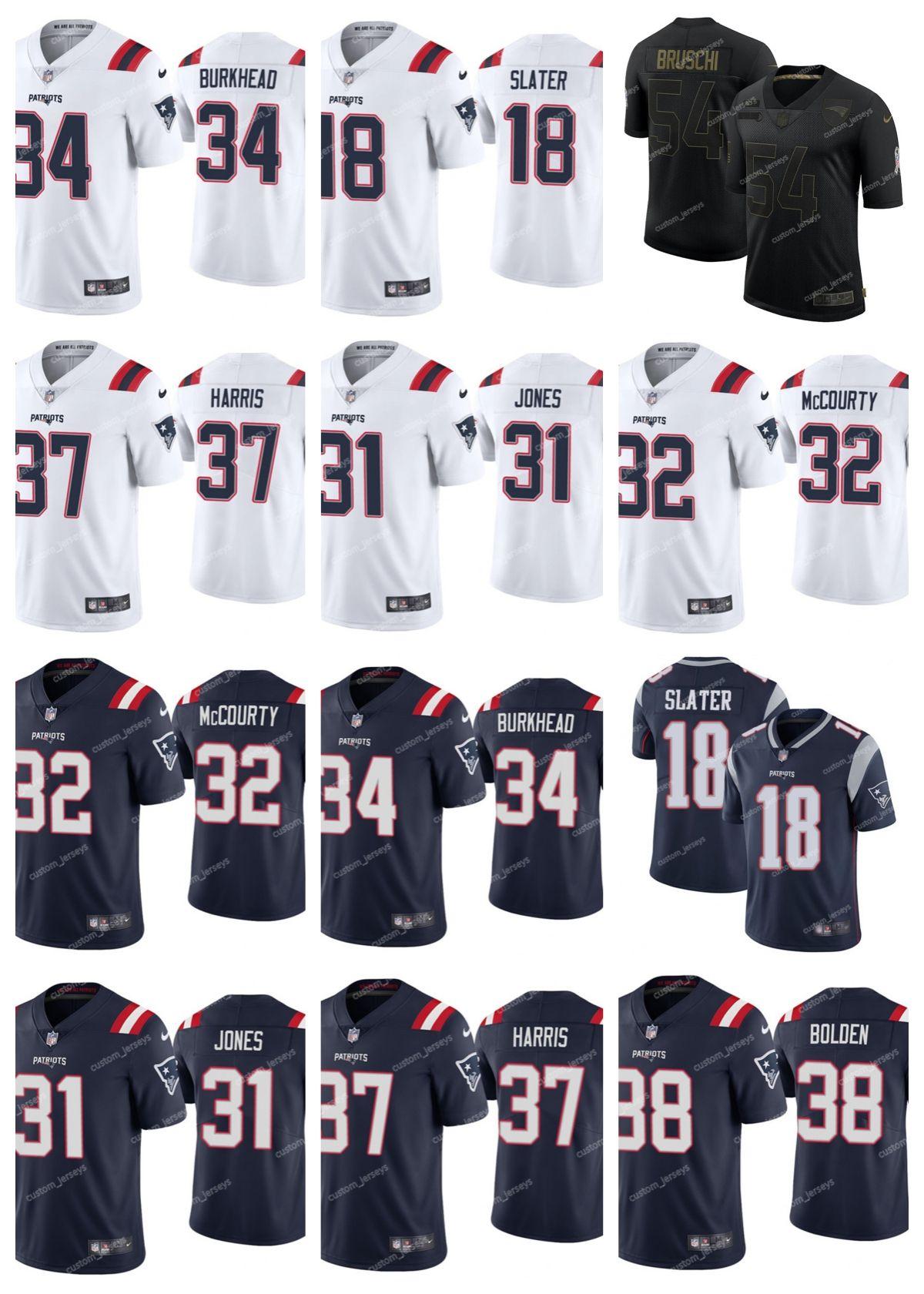 

CUSTOM New England''Patriots''Men Jersey 18 Slater 31 Jones 32 McCourty 34 Burkhead 37 Harris Bolden Bruschi Hightower Vapor Untouchable Lim
