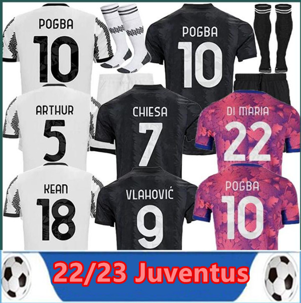 

22 23 Juventuss POGBA Soccer Jerseys DI MARIA BONUCCI BREMER DANILO 2022 2023 CHIESA VLAHOVIC McKENNIE Juve PELLEGRINI Size S-4XL, Black