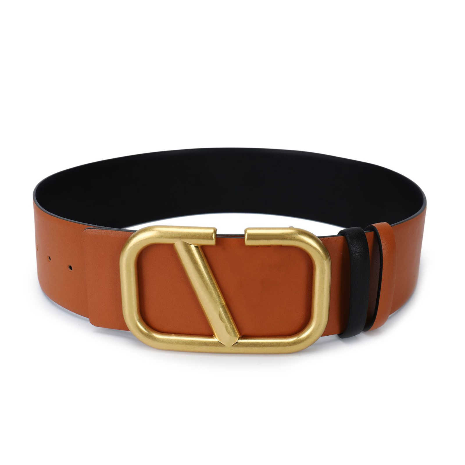 

Fashion Women Belt Luxury Designer Vintage Dress Coat Decorative Girdle 7CM Smooth Buckle Genuine Leather Wide Belts, As shown