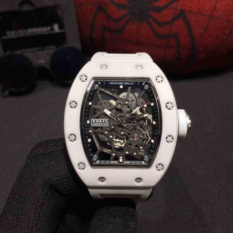 

watches wristwatch designer Luxury Mens Mechanical Watch Richa Milles Rm035 Fully Automatic Movement Sapphire Mirror Rubber Watchband WatchG, Khaki