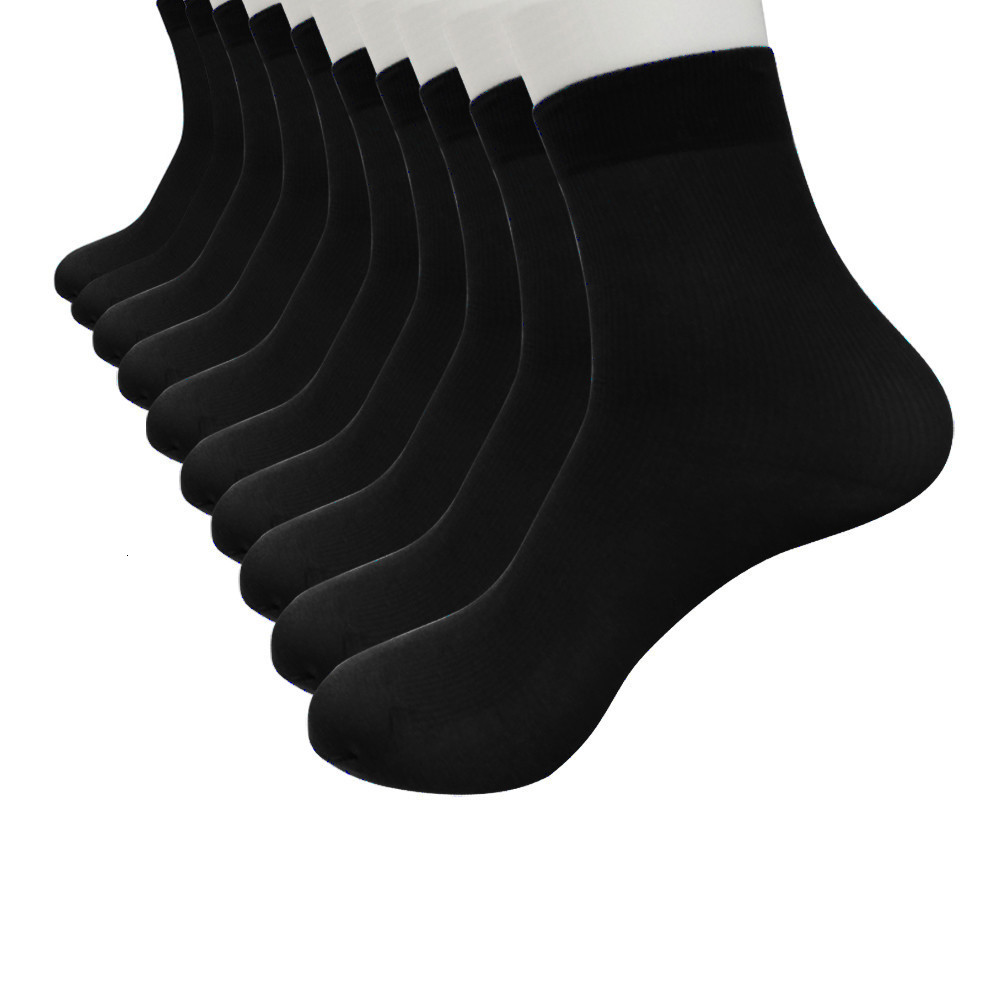 Mens Socks High Quality 10pairs lot Bamboo Fiber Compression Ultrathin Black Business Casual Male Sock Large Size 221130