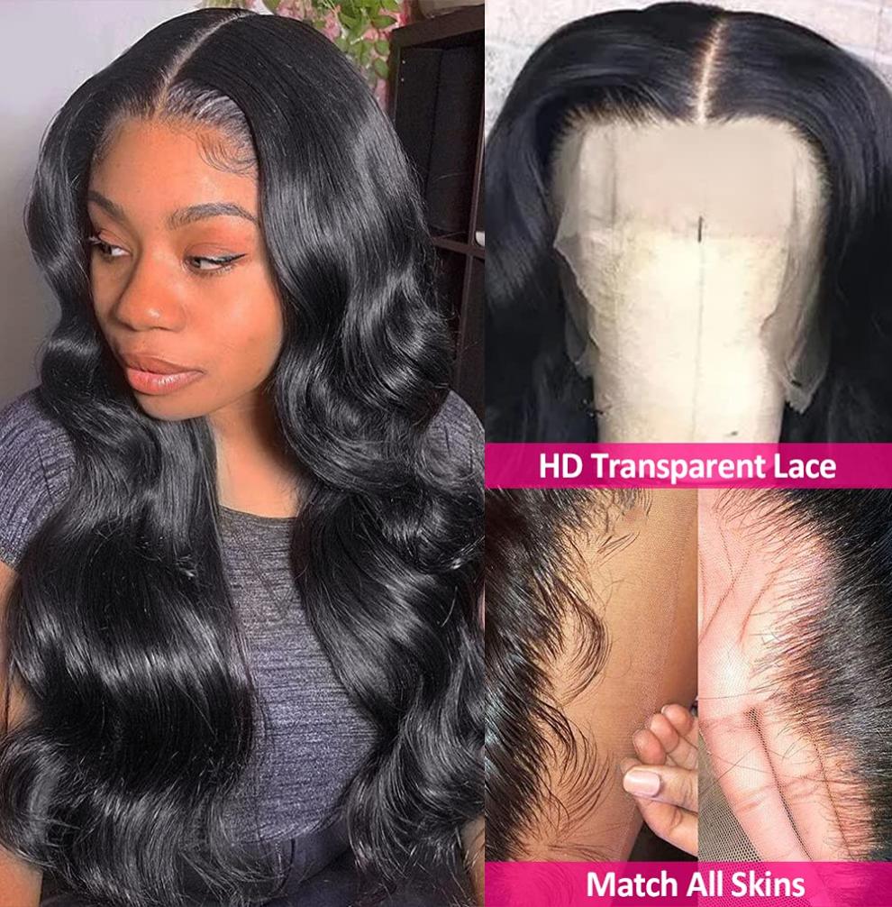 

The New Body Wave Lace Front Wig Baby Hair Pre Plucked 250 Density Transparent Lace Frontal Wig Human Hair Wigs for Women T6697062, Natural color