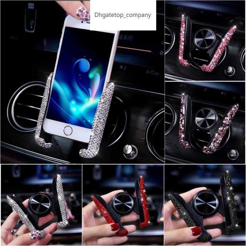 

Car Phone Holder Women Diamond Crystal Air Vent Mount Mobile Stand in Bracket Interior Accessories