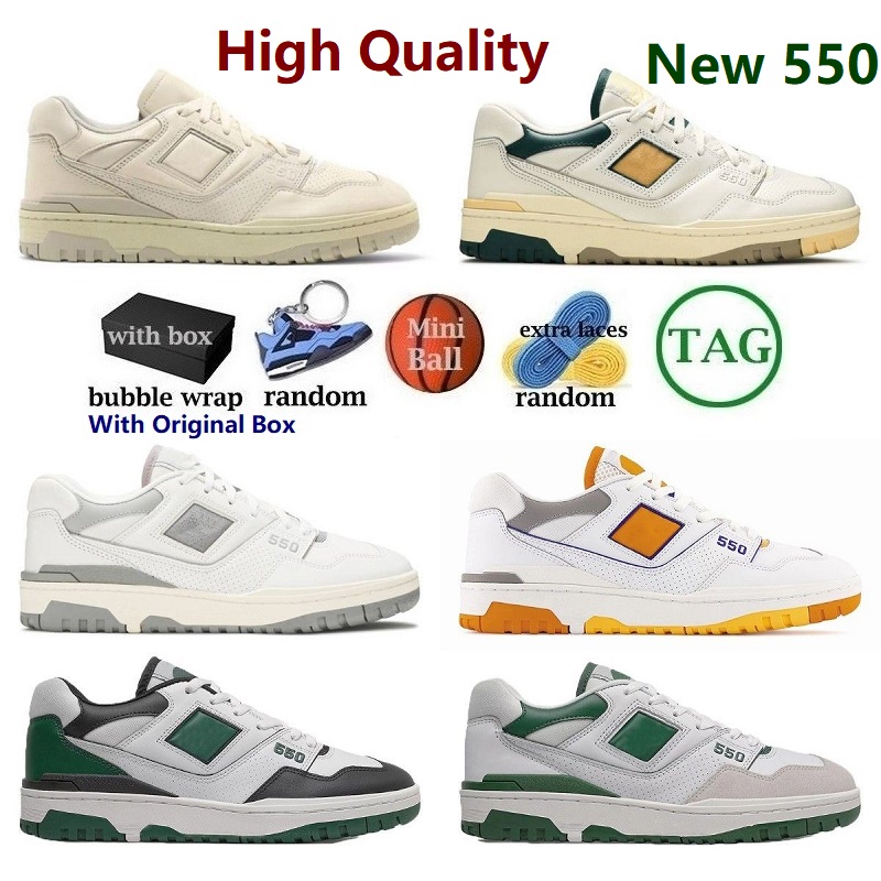 Designer New 550 Casual Shoes Mens Women White Green Yellow Evergreen Burgundy Cyan Au Lait Auralee Silver Rich Paul Oak Leaf Lakers Pack Trainer