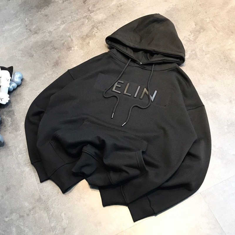 

hip hop designer women hoodie sweatshirt pure cotton stamped 3D letterpress men womens pullover sweater usa size, Black-usa-size