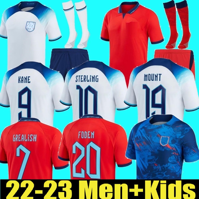 

2022 EnglandS soccer jerseys KANE MEAD FODEN STERLING RASHFORD MOUNT SAKA  23 national BELLINGHAM football shirts Men Kids full kit uniforms, Home+patch