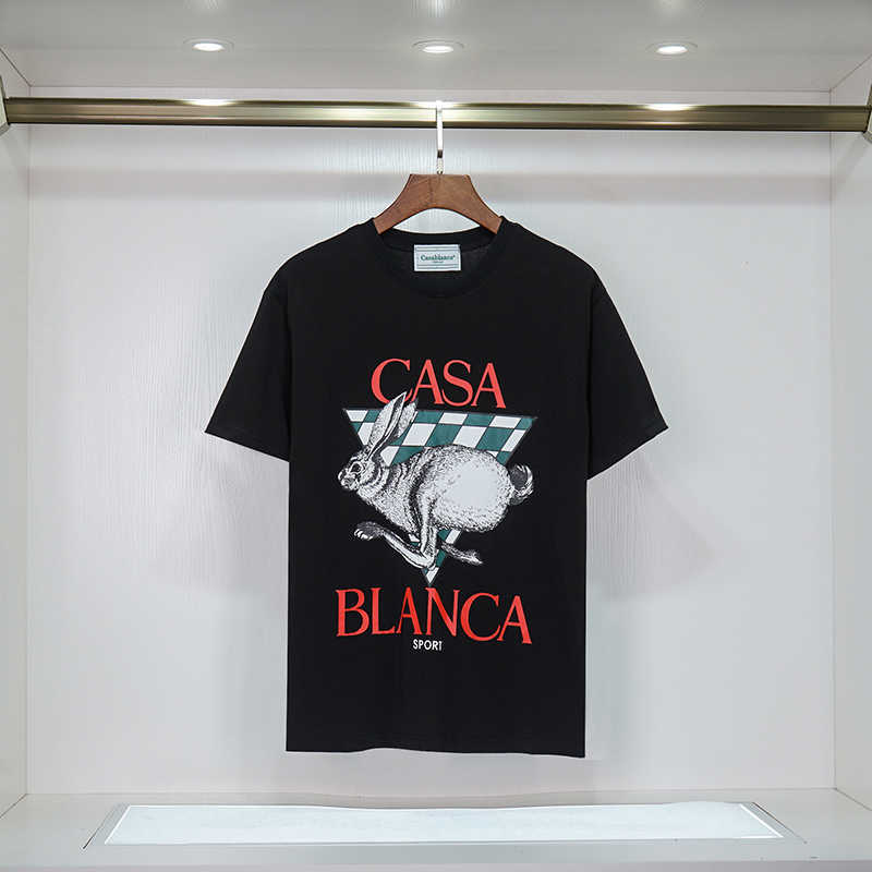 

Men' T-Shirts 100% Cotton Casablanca 2023 Early Spring New Rabbit Printed T Shirt High Quality Men Women Oversized T Shirt T221202
