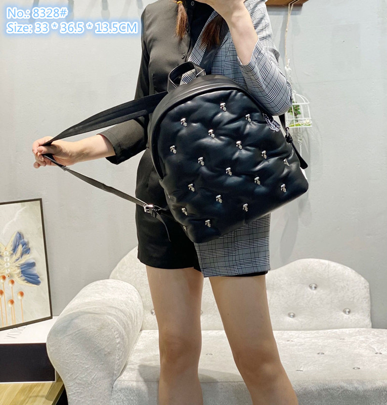 

Wholesale factory ladies shoulder bag 9 colors street personality rivet punk backpack winter popular space cotton lightweight comfortable fashion handbag, Silver-8328#