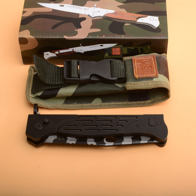 

Large COLD STEEL M9/AK47 Knife AK-47 Automatic model Black alloy handle Pocket Camping Survival Xmas knifes gift 17T A07 C07 430 430BK Pocket knives Auto Tools