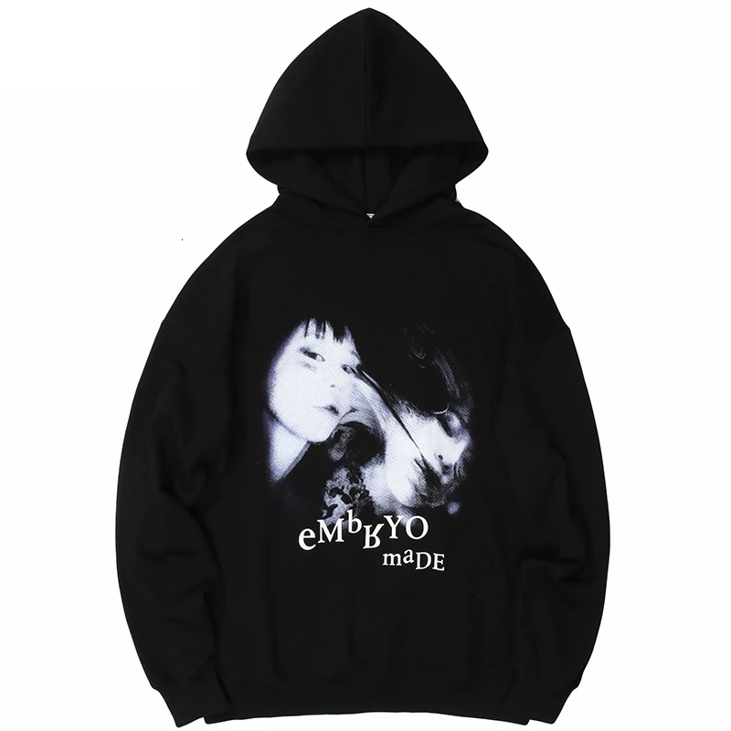

Women' Hoodies Sweatshirts Gothic Sweatshirt Hip Hop Streetwear Illusion Girl Letter Print Pullover Harajuku punk Fall Vintage Grunge Clothing 221130, Black