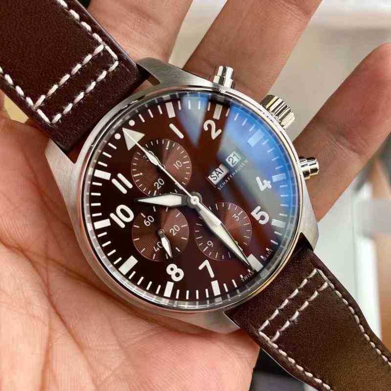 

76rg Automatic Business 6-pin Watch Men's Pilot Mechanical Leisure Complex Luminous Large Dial Function Timing 8b55