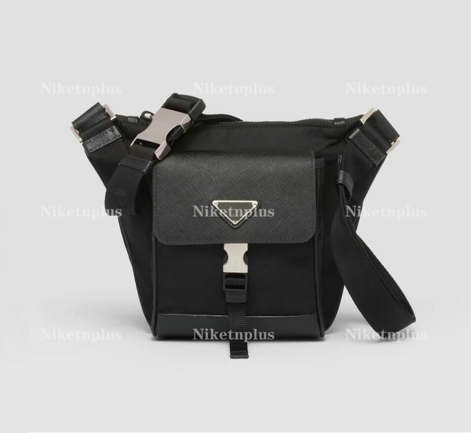 

Re-Nylon and Saffiano leather shoulder bag men luxury designer bags, 01