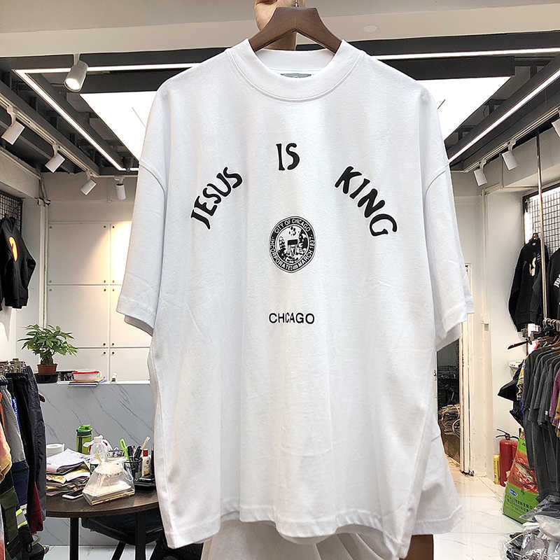 

Men's T-Shirts Jesus is King T-shirt Men Women T-shirts High Quality Cotton Jesus is King Tee Chicago Print Tops T221130