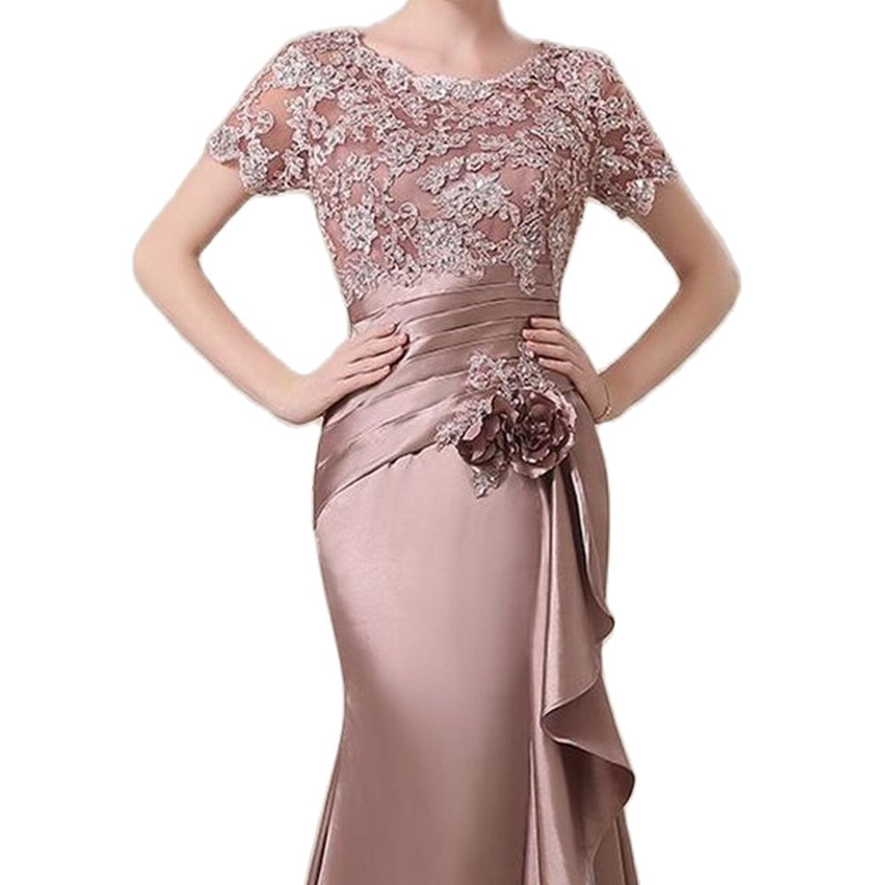 Mother of the Bride dresses Satin bridal dress Floral wedding dress applied lace elegant luxurious 2022 large size NEW IN-image-824382385