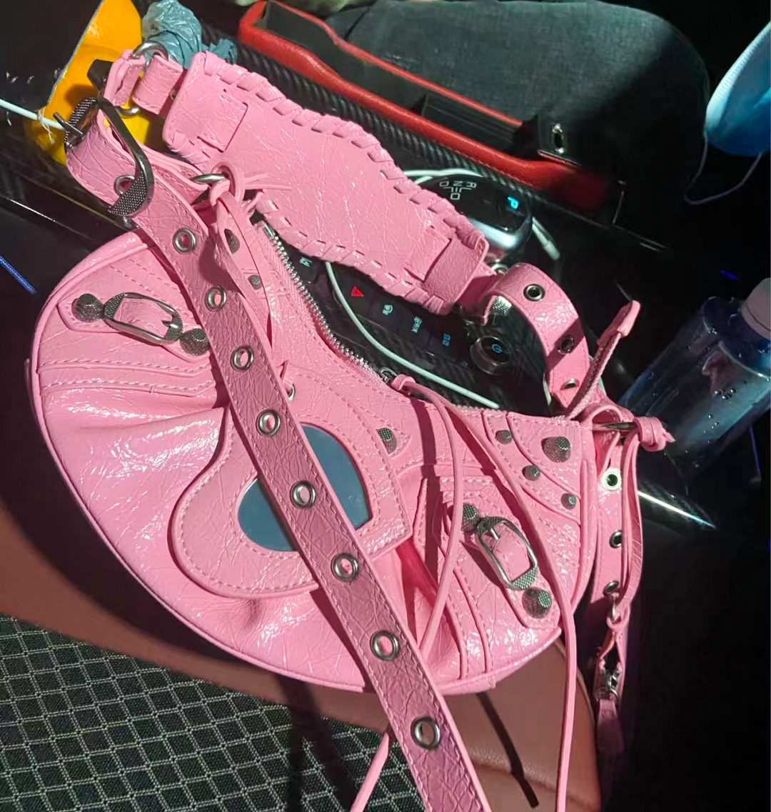 

Famous Designers LE CAGOLE The New motorcycle bag crossbody Fashion Luxurys women's tote with Mirror purses handbags hot girl Vintage clutch silver shoulder bags, Carton